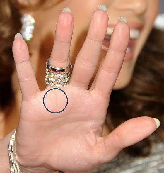 Fish sign on the Sun mount -Jennifer Lopez Hand