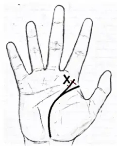 Cross on the Jupiter mount palmistry