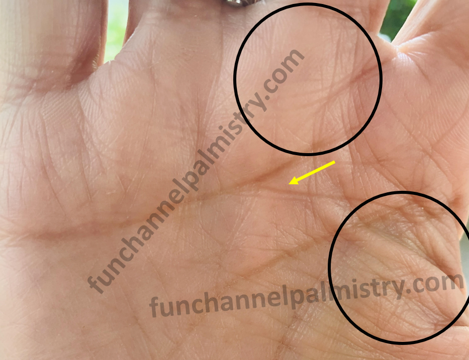 Divorce line in female hand