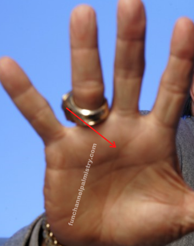 fate line moving towards mount of Jupiter