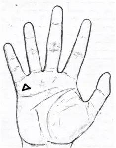 Triangle on the mount of mercury