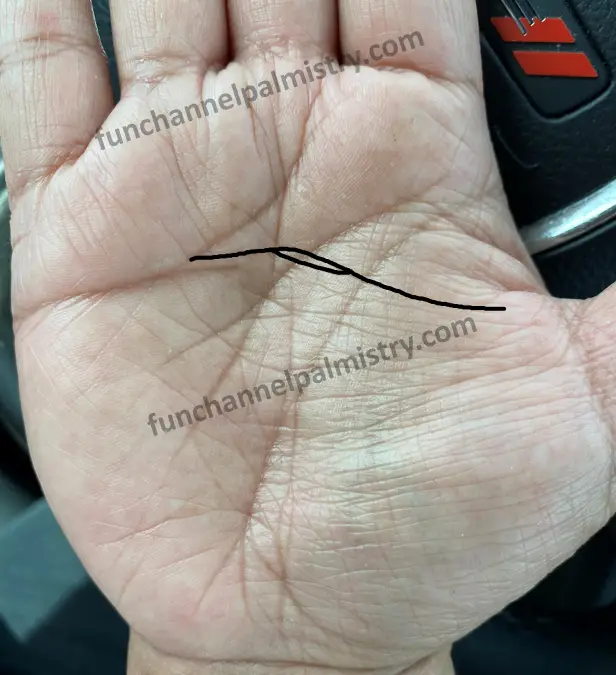 line with an island from the heart line to the lower mars