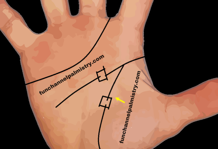 square on the life line